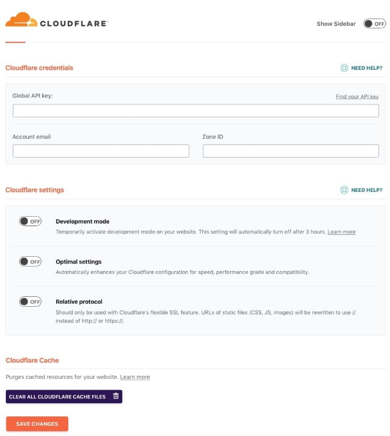 Cloudflare vs Cloudfront: Cloudflare settings