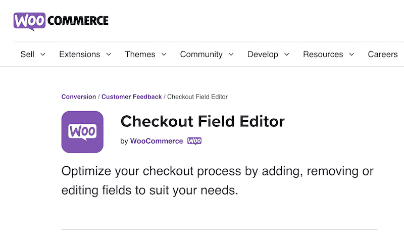 Checkout Field Editor