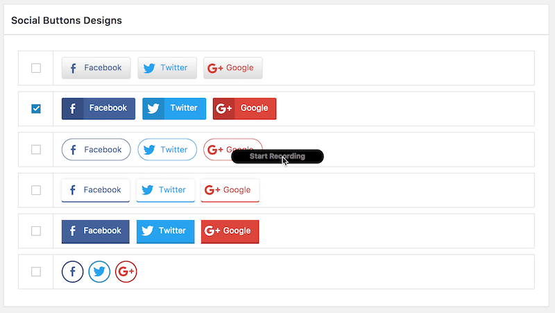 Example of social sharing buttons - Source: Simple Social Buttons Share plugin
