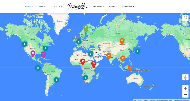 Example of the map integration - Source: Trawell
