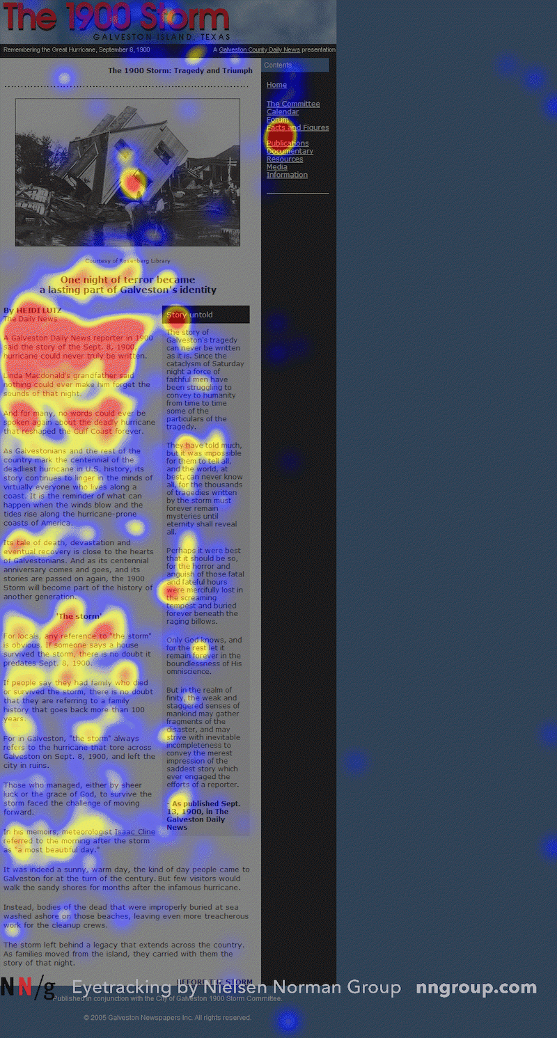 Eye-tracking study showing that title and introduction are crucial in blogging - Source: nngroup.com
