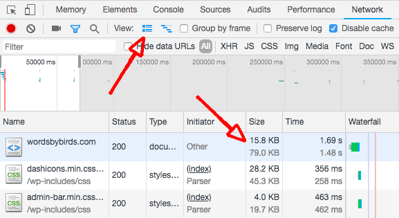 check gzip file sizes