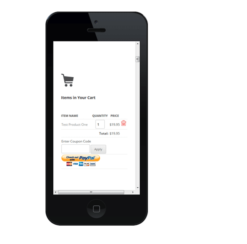 How the checkout page looks like with the Paypal button - Source: WordPress Simple Shopping Cart
