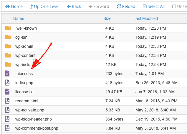 how to find htaccess in cpanel