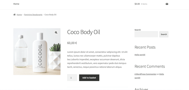 Product page launched in a few minutes - Source: Our WooCommerce site
