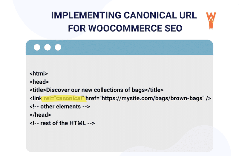 rel canonical attribute added to my category “brown bags” - Source: WP Rocket
