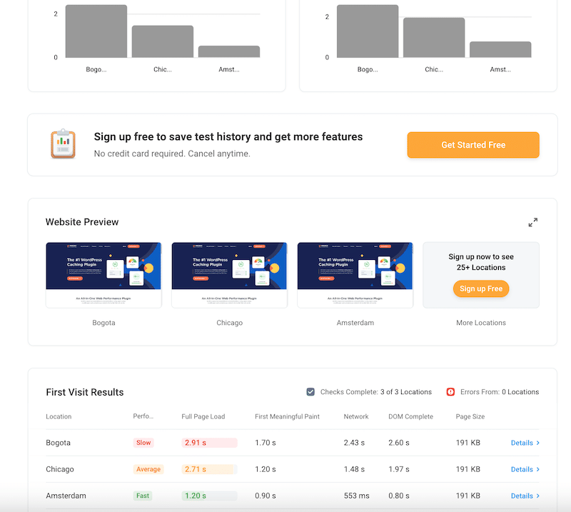 Running a mobile performance test for each city - Source: Dotcom-tools
